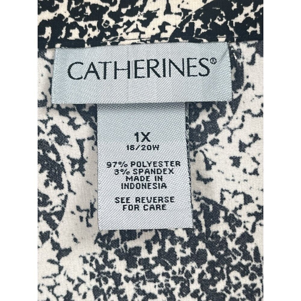 Catherines Geometric Print Button Down Shirt Coll… - image 5